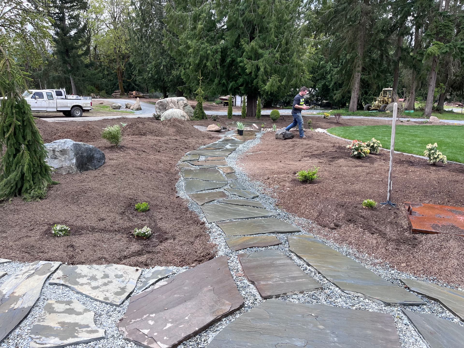 Gallery photos for Creating a Flagstone Pathway in Buckley: Image #1