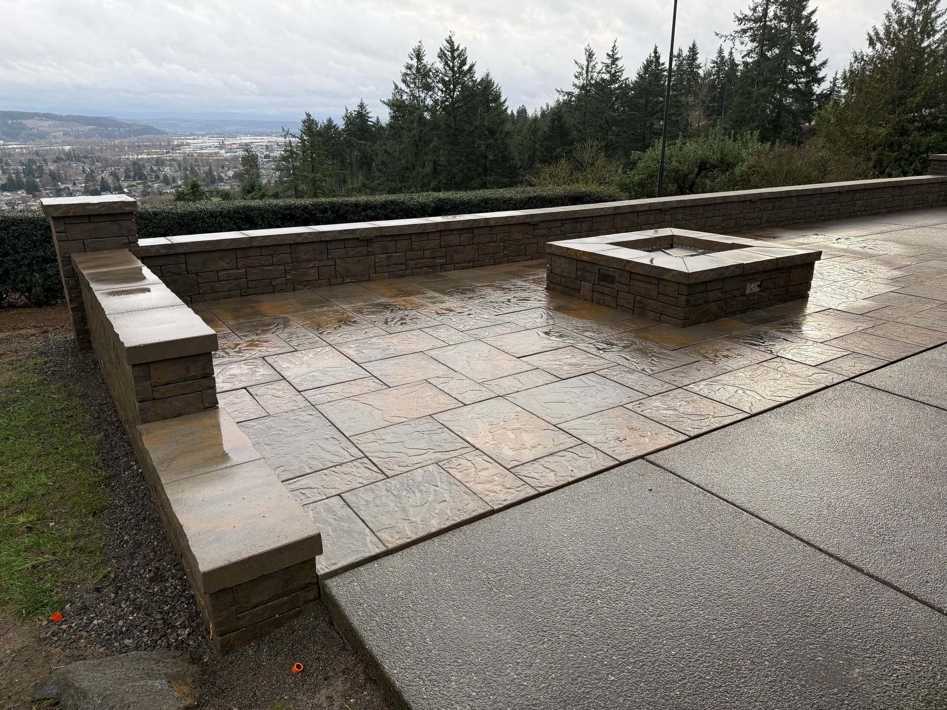 Gallery photos for Elegantly Crafted Patio with Fire Pit and Stone Retaining Wall: Image #1