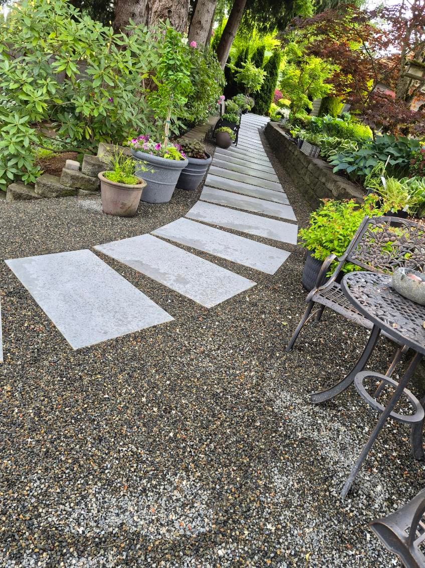 Gallery photos for Shade Garden Paver Path Installation in Puyallup: Image #1